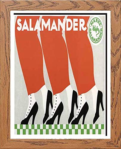 lumartos Vintage Poster Salamander Shoes – Framed Wall Art Print by Lumartos Premium Home Décor