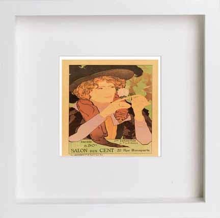 lumartos Vintage Poster Salon Des Cent Exposition a – White Frame Wall Art – Framed Wall Art Print by Lumartos Premium Home Décor