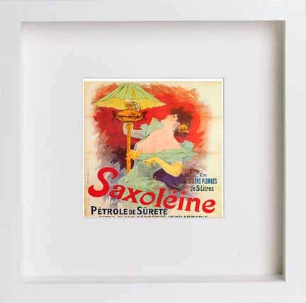 lumartos Vintage Poster Saxoline Ptrole De Suret – White Frame Wall Art – Framed Wall Art Print by Lumartos Premium Home Décor