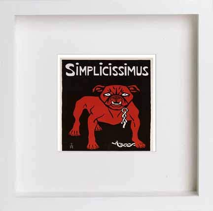 lumartos Vintage Poster Simplicissimus – White Frame Wall Art – Framed Wall Art Print by Lumartos Premium Home Décor