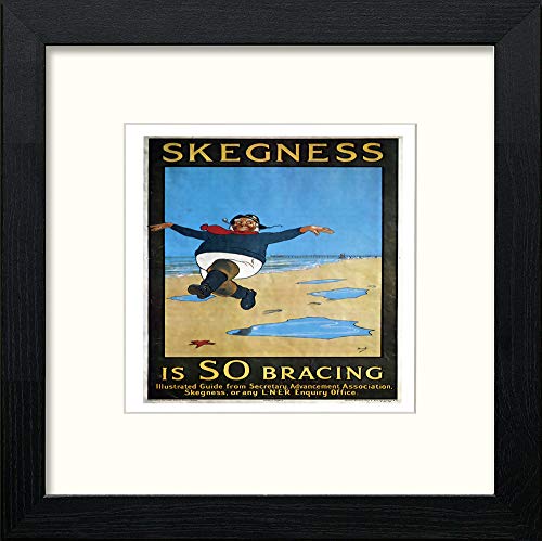 lumartos Vintage Poster Skegness – Black Wood Frame Wall Art – Framed Wall Art Print by Lumartos Premium Home Décor