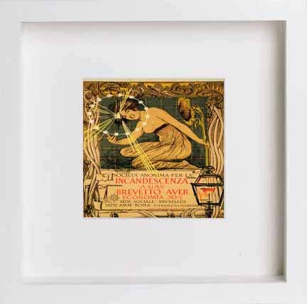 lumartos Vintage Poster Societa Anonima Per La Incandescenza A Gas Roma – Wh – Framed Wall Art Print by Lumartos Premium Home Décor