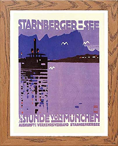 lumartos Vintage Poster Starnberger See – Framed Wall Art Print by Lumartos Premium Home Décor