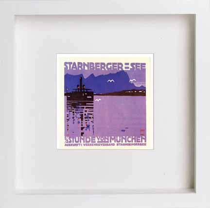 lumartos Vintage Poster Starnberger See – White Frame Wall Art – Framed Wall Art Print by Lumartos Premium Home Décor