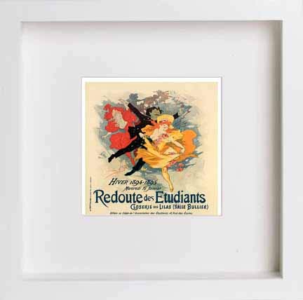 lumartos Vintage Poster Students Gala Ball Redoute Des Etudiants – White Fra – Framed Wall Art Print by Lumartos Premium Home Décor