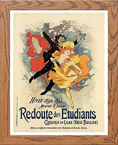 lumartos Vintage Poster Students Gala Ball Redoute Des Etudiants – Wood Fram – Framed Wall Art Print by Lumartos Premium Home Décor