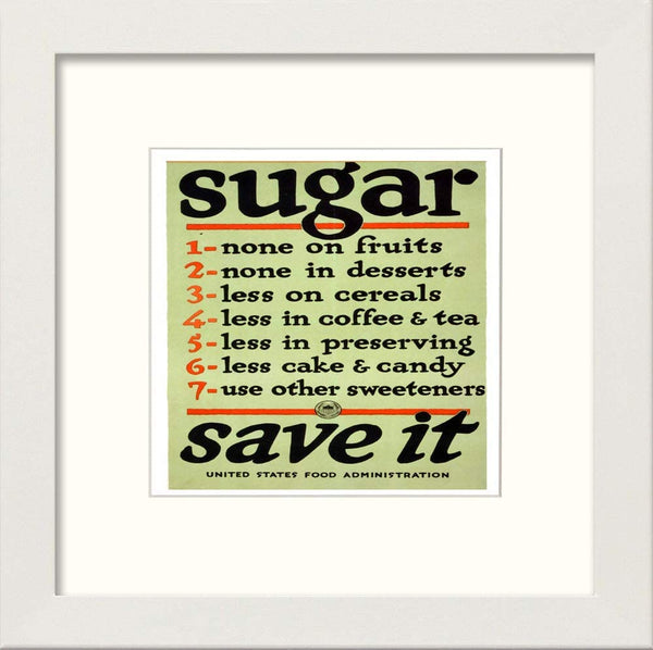 lumartos Vintage Poster Sugar Save It – Black Wood Frame Wall Art – Framed Wall Art Print by Lumartos Premium Home Décor