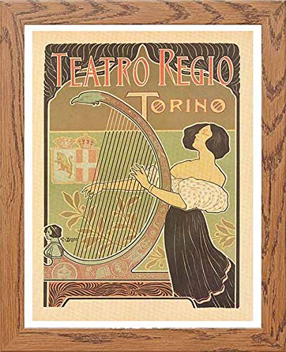 lumartos Vintage Poster Teatro Regio Torino – Framed Wall Art Print by Lumartos Premium Home Décor