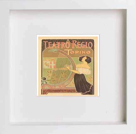 lumartos Vintage Poster Teatro Regio Torino – White Frame Wall Art – Framed Wall Art Print by Lumartos Premium Home Décor