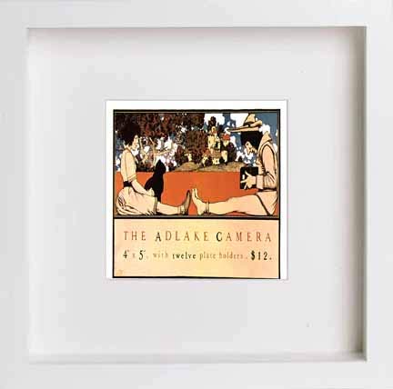 lumartos Vintage Poster The Adlake Camera – White Frame Wall Art – Framed Wall Art Print by Lumartos Premium Home Décor