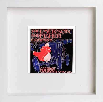 lumartos Vintage Poster The Emerson And Fisher Company Carriage Builders – W – Framed Wall Art Print by Lumartos Premium Home Décor