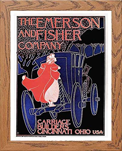 lumartos Vintage Poster The Emerson And Fisher Company Carriage Builders – W – Framed Wall Art Print by Lumartos Premium Home Décor