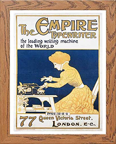 lumartos Vintage Poster The Empire Typewriter – Framed Wall Art Print by Lumartos Premium Home Décor