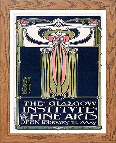 lumartos Vintage Poster The Glasgow Institute Of Fine Arts – Wood Frame Wall – Framed Wall Art Print by Lumartos Premium Home Décor