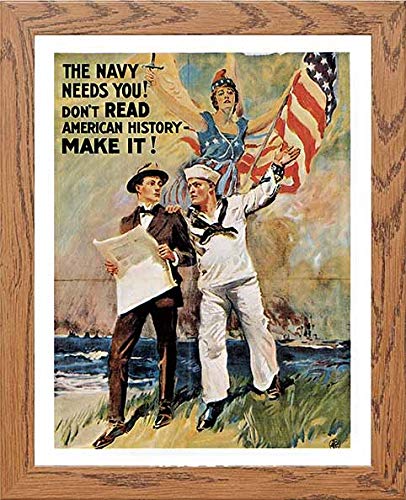 lumartos Vintage Poster The Navy Needs You – Framed Wall Art Print by Lumartos Premium Home Décor