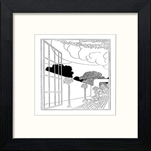 lumartos Vintage Poster The Open Window (9) – Black Wood Frame Wall Art – Framed Wall Art Print by Lumartos Premium Home Décor