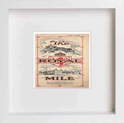 lumartos Vintage Poster The Royal Mile Edinburgh Publicity – White Frame Wal – Framed Wall Art Print by Lumartos Premium Home Décor