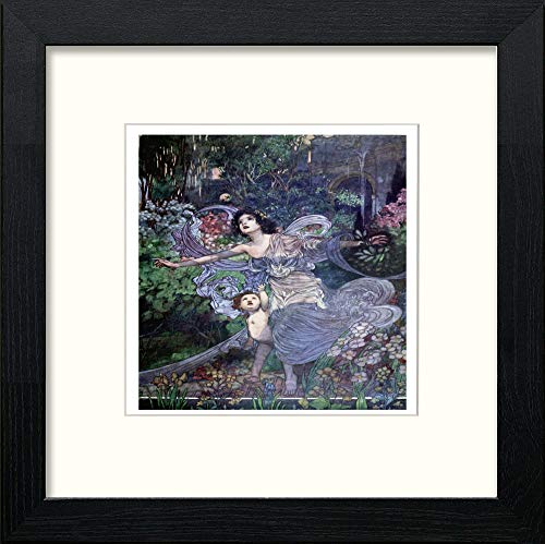 lumartos Vintage Poster The Sensitive Plant (2) – Black Wood Frame Wall Art – Framed Wall Art Print by Lumartos Premium Home Décor