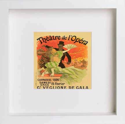 lumartos Vintage Poster Thtre De Lopra Carnaval 1896 – White Frame Wall Art – Framed Wall Art Print by Lumartos Premium Home Décor