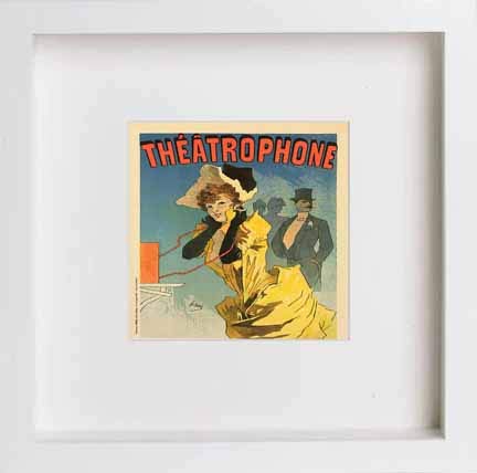lumartos Vintage Poster Thtrophone – White Frame Wall Art – Framed Wall Art Print by Lumartos Premium Home Décor