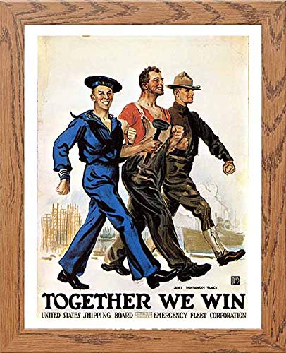 lumartos Vintage Poster Together We Win – Framed Wall Art Print by Lumartos Premium Home Décor