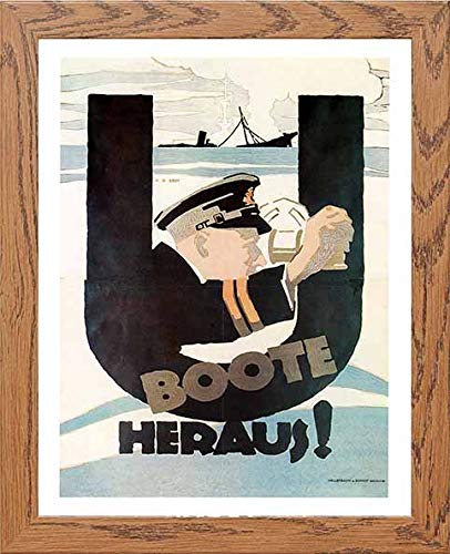 lumartos Vintage Poster U Boats Out – Framed Wall Art Print by Lumartos Premium Home Décor