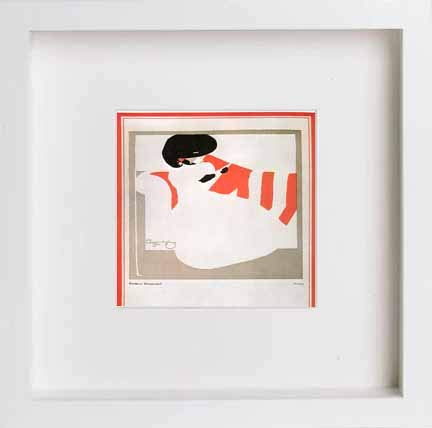 lumartos Vintage Poster Untitled Poster Girl On A Sofa – White Frame Wall Art – Framed Wall Art Print by Lumartos Premium Home Décor