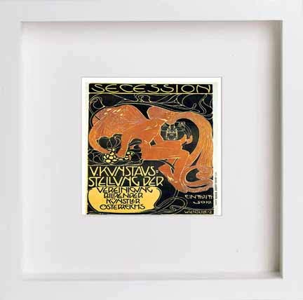 lumartos Vintage Poster Vienna Secession Fifth Exhibition – White Frame Wall – Framed Wall Art Print by Lumartos Premium Home Décor