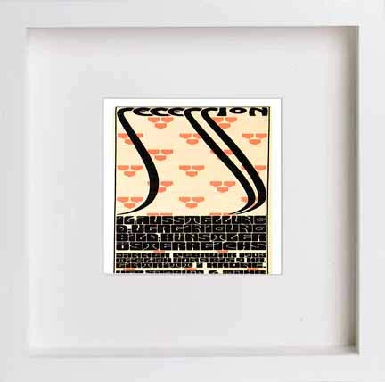 lumartos Vintage Poster Vienna Secession Sixteenth Exhibition – White Frame – Framed Wall Art Print by Lumartos Premium Home Décor