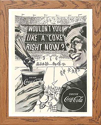 lumartos Vintage Poster Vintage A4 And A3 Coca Cola Football Advert – Wood F – Framed Wall Art Print by Lumartos Premium Home Décor