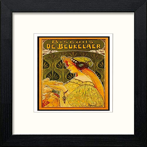 lumartos Vintage Poster Vintage Biscuit Label – Black Wood Frame Wall Art – Framed Wall Art Print by Lumartos Premium Home Décor