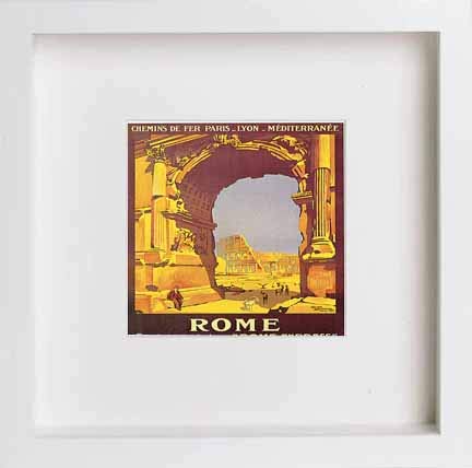 lumartos Vintage Poster Vintage Travel Poster Rome – White Frame Wall Art – Framed Wall Art Print by Lumartos Premium Home Décor