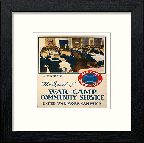 lumartos Vintage Poster War Camp – Black Wood Frame Wall Art – Framed Wall Art Print by Lumartos Premium Home Décor
