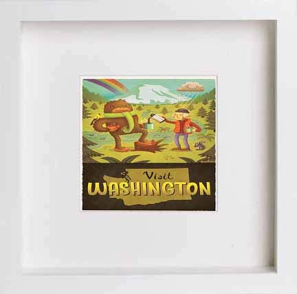 lumartos Vintage Poster Washington Stat – White Frame Wall Art – Framed Wall Art Print by Lumartos Premium Home Décor