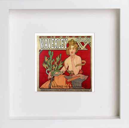 lumartos Vintage Poster Waverley Cycles – White Frame Wall Art – Framed Wall Art Print by Lumartos Premium Home Décor