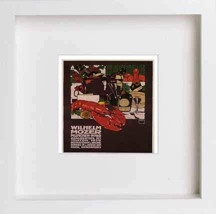 lumartos Vintage Poster Wilhelm Mozer Advertising – White Frame Wall Art – Framed Wall Art Print by Lumartos Premium Home Décor