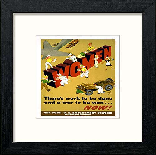 lumartos Vintage Poster Women Now – Black Wood Frame Wall Art – Framed Wall Art Print by Lumartos Premium Home Décor