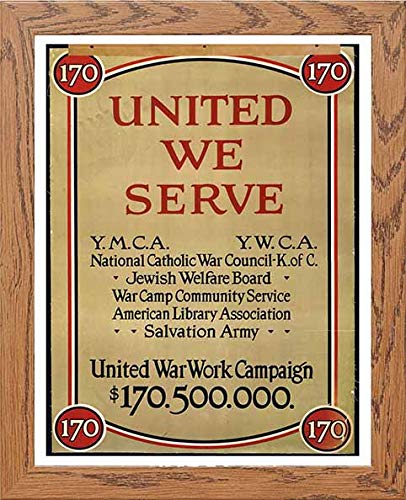 lumartos Vintage Poster Ymca United We Serve – Framed Wall Art Print by Lumartos Premium Home Décor