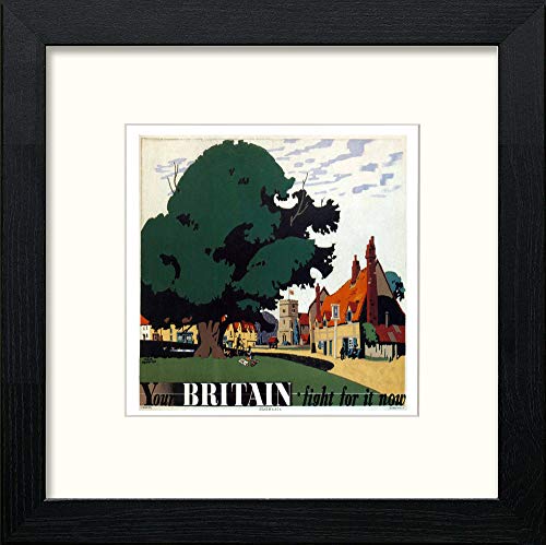 lumartos Vintage Poster Your Britain – Black Wood Frame Wall Art – Framed Wall Art Print by Lumartos Premium Home Décor