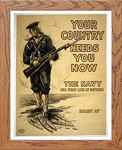 lumartos Vintage Poster Your Country Needs You Now – Framed Wall Art Print by Lumartos Premium Home Décor