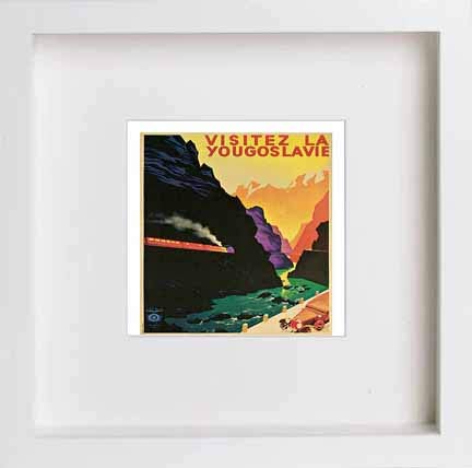 lumartos Vintage Poster Yugoslavia Vintage Travel – White Frame Wall Art – Framed Wall Art Print by Lumartos Premium Home Décor