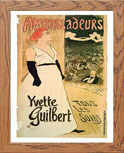 lumartos Vintage Poster Yvette Guilbert Tous Les Soirs – Framed Wall Art Print by Lumartos Premium Home Décor