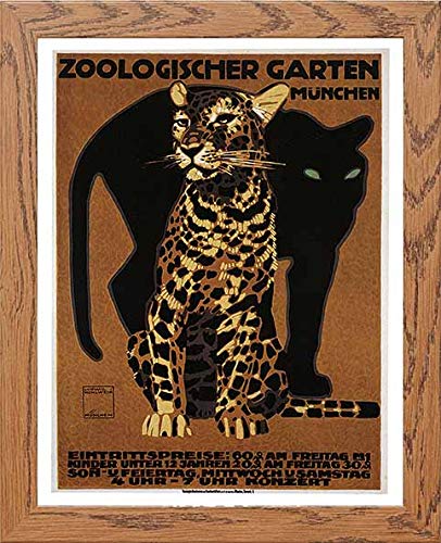 lumartos Vintage Poster Zoologischer Garten Mnchen – Framed Wall Art Print by Lumartos Premium Home Décor