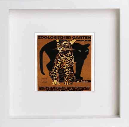 lumartos Vintage Poster Zoologischer Garten Mnchen – White Frame Wall Art – Framed Wall Art Print by Lumartos Premium Home Décor