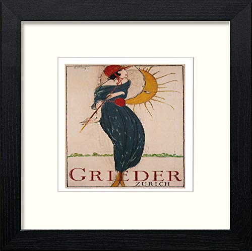 lumartos Vintage Poster Zurich – Black Wood Frame Wall Art – Framed Wall Art Print by Lumartos Premium Home Décor