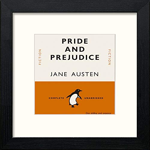 lumartos Vintage Pride & Predjudice – Black Wood Frame Wall Art – Framed Wall Art Print by Lumartos Premium Home Décor