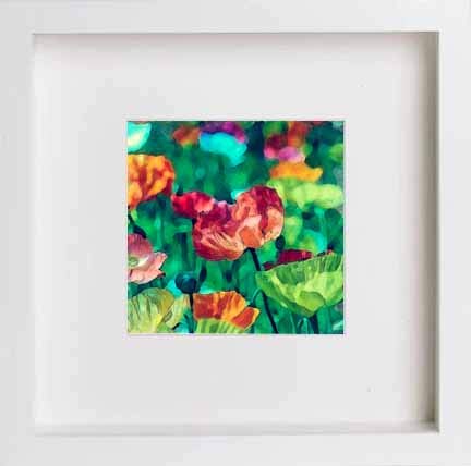 lumartos Vintage Proud Poppies – White Frame Wall Art – Framed Wall Art Print by Lumartos Premium Home Décor