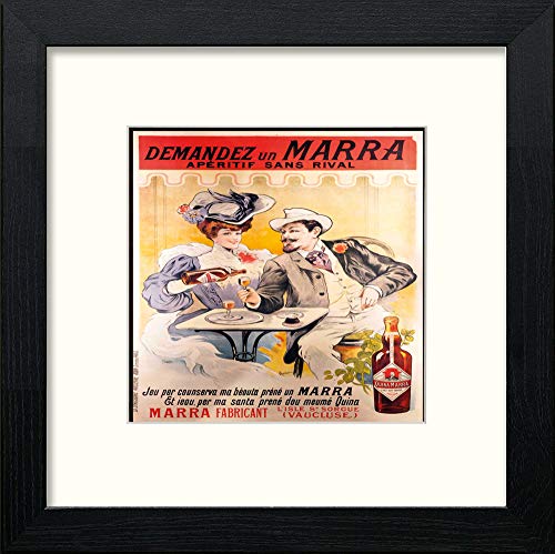 lumartos Vintage Quina Marra Label – Black Wood Frame Wall Art – Framed Wall Art Print by Lumartos Premium Home Décor
