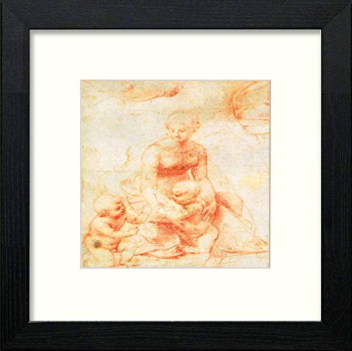 lumartos Vintage Raphael Madonna And Child – Black Wood Frame Wall Art – Framed Wall Art Print by Lumartos Premium Home Décor