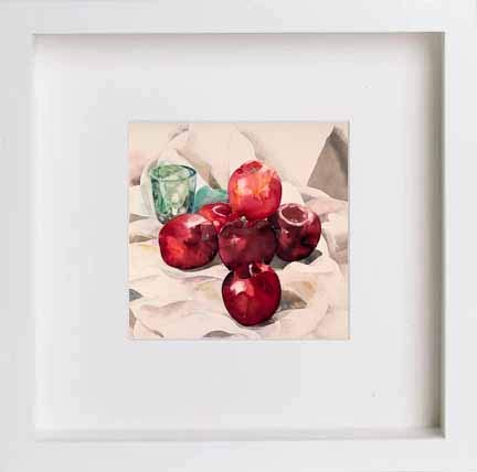 lumartos Vintage Red Apples – White Frame Wall Art – Framed Wall Art Print by Lumartos Premium Home Décor